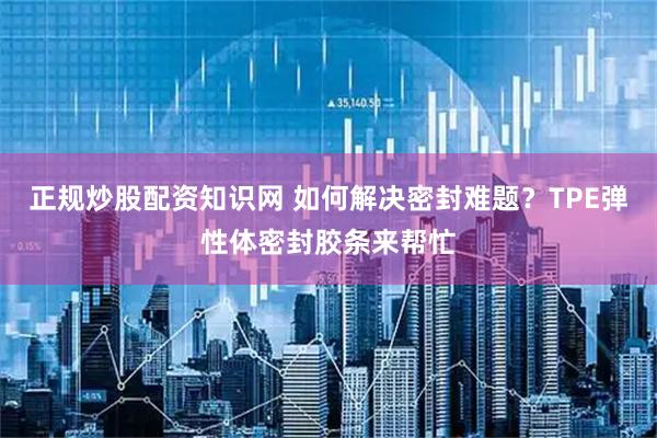 正规炒股配资知识网 如何解决密封难题？TPE弹性体密封胶条来帮忙